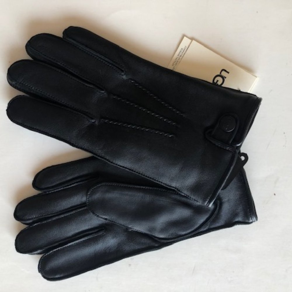 Ugg Men's Leather Smart Black Gloves. Large. XL - Picture 4 of 6